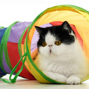 Arco-Íris Felino - Túnel de Diversão Dobrável para Gatos