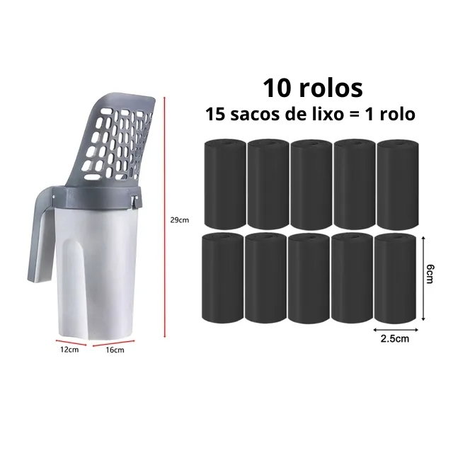 CleanPáBag - Pá Higiênica com Dispenser Embutido