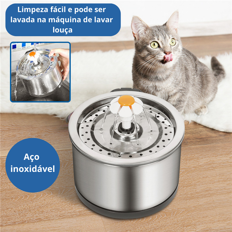 Fonte de Água em Aço Inox - FlorCat