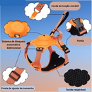 Coleira Peitoral com Guia Retrátil Embutido