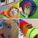 Arco-Íris Felino - Túnel de Diversão Dobrável para Gatos