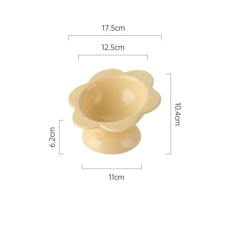Comedouro Elevado de Cerâmica Flor