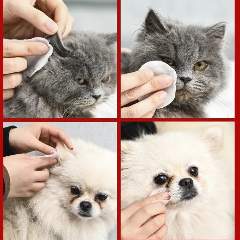 Lenços para limpeza de lágrimas ácidas e orelhas - PetCare Wipes®